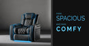 Valencia 2025 New Tuscany XL Ultimate Luxury Leather Home Theater Seating Row of 2 Loveseat, Onyx