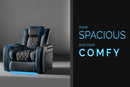 Valencia 2025 New Tuscany XL Ultimate Luxury Leather Home Theater Seating Row of 5, Onyx