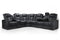 Valencia Tuscany Multimedia Sectional Leather Home Theater Seating Console Right & Dropdown Center Left, Black