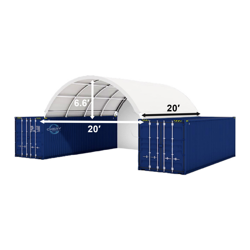 20x20 ft Container Shelter with Closed Back Panel