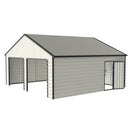 23' x 22' Double Garage Metal Shed with Side Entry Door