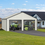 23' x 22' Double Garage Metal Shed with Side Entry Door