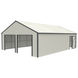 25' x 33' Double Garage Metal Shed with Side Entry Door