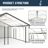 25' x 33' Double Garage Metal Shed with Side Entry Door