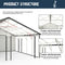 25' x 33' Double Garage Metal Shed with Side Entry Door