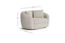 Valencia Eluned Boucle Fabric Swivel Accent Chair, Beige