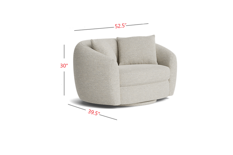 Valencia Eluned Boucle Fabric Swivel Accent Chair, Beige