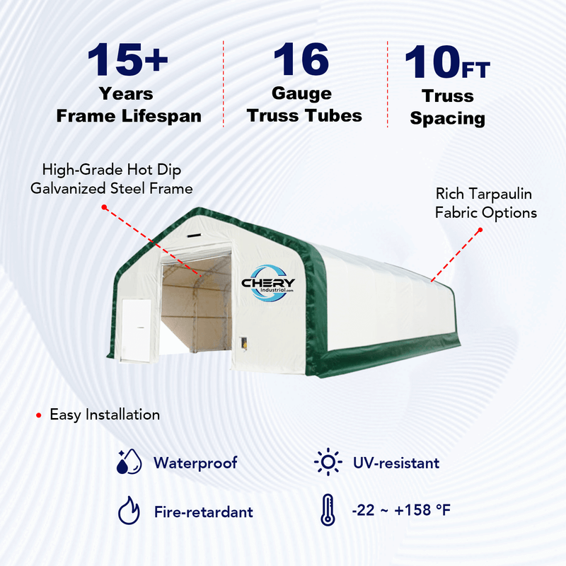 Double Truss Storage Shelter W30'xL60'xH20'