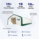 Double Truss Storage Shelter W40'xL80'xH21', 10' Truss Spacing