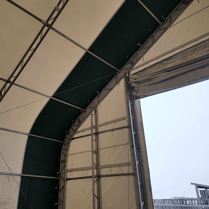 Double Truss Storage Shelter W40'xL80'xH21', 10' Truss Spacing