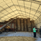 Double Truss Storage Shelter W40'xL80'xH21', 8' Truss Spacing