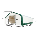 Double Truss Storage Shelter W40'xL80'xH21', 8' Truss Spacing