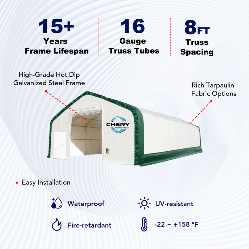 Double Truss Storage Shelter W40'xL80'xH23'
