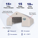 Double Truss Storage Shelter W50'xL100'xH23'