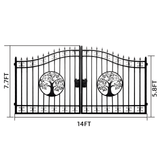 Greatbear Dual Swing Wrought Iron Gate for Driveway