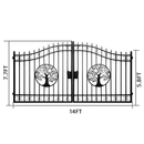Greatbear Dual Swing Wrought Iron Gate for Driveway