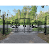 Greatbear Dual Swing Wrought Iron Gate for Driveway