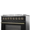FORNO Galiano 36" 5.36 cu. ft. Dual Fuel Range with 6 Sealed Burners in Black with Antique Brass Accents, FFSGS6156-36BLK