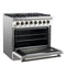 FORNO Galiano 36" 5.36 cu. ft. Dual Fuel Range with 6 Sealed Burners in White with Antique Brass Accents, FFSGS6156-36WHT