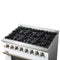 FORNO Galiano 36" 5.36 cu. ft. Dual Fuel Range with 6 Sealed Burners in White with Antique Brass Accents, FFSGS6156-36WHT