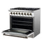 FORNO Galiano 36" 5.36 cu. ft. Dual Fuel Range with 6 Sealed Burners in White with Antique Brass Accents, FFSGS6156-36WHT
