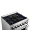 FORNO Marco 30" 4.32 cu. ft. Dual Fuel Range in Stainless Steel with 4 Sealed Burners, FFSGS6197-30
