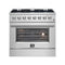 FORNO Marco 36" 5.36 cu. ft. Dual Fuel Range in Stainless Steel with 6 Sealed Burners, FFSGS6197-36