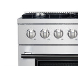 FORNO Marco 36" 5.36 cu. ft. Dual Fuel Range in Stainless Steel with 6 Sealed Burners, FFSGS6197-36