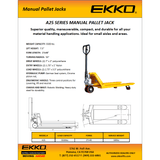 Ekko A25 Manual Pallet Jack 5500lbs., Capacity