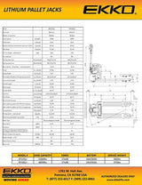 Ekko Lithium Iron Phosphate Electric Walkie Pallet Jack EP18SLI