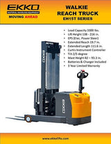 Ekko Moving Mast Walkie Reach Truck EH15T