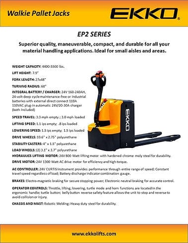 Ekko Walkie Pallet Jack EP20E
