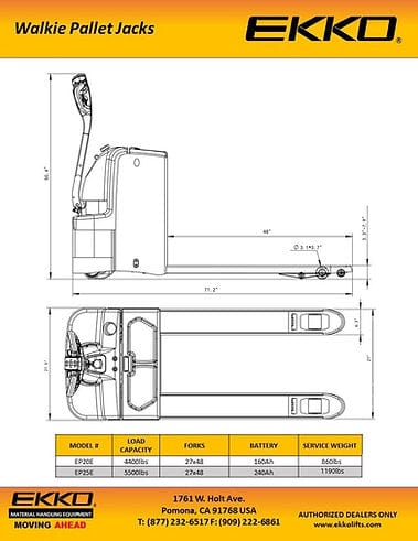 Ekko Walkie Pallet Jack EP25E