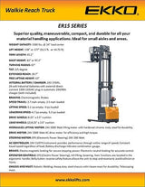 Ekko Walkie Reach Truck ER15