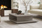Valencia Eleanor Red Oak Wood 42W Coffee Table, Light Grey