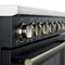 FORNO Paolo 36" 5.44 cu. ft. Freestanding Electric Range with True Convection Oven in Black with Antique Brass Accents, FFSEL6011-36BLK