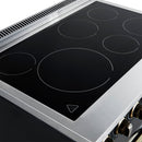 FORNO Paolo 36" 5.44 cu. ft. Freestanding Electric Range with True Convection Oven in Black with Antique Brass Accents, FFSEL6011-36BLK