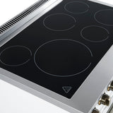 FORNO Paolo 36" 5.44 cu. ft. Freestanding Electric Range with True Convection Oven in White with Antique Brass Accents, FFSEL6011-36WHT