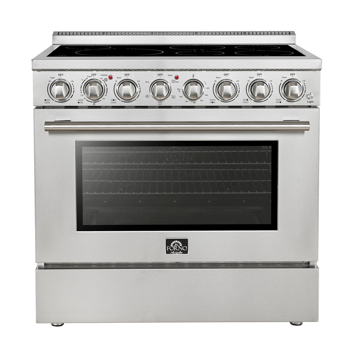 FORNO Paolo 36" 5.44 cu. ft. Freestanding Electric Range with True Convection Oven in Stainless Steel, FFSEL6011-36