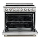 FORNO Paolo 36" 5.44 cu. ft. Freestanding Electric Range with True Convection Oven in Stainless Steel, FFSEL6011-36