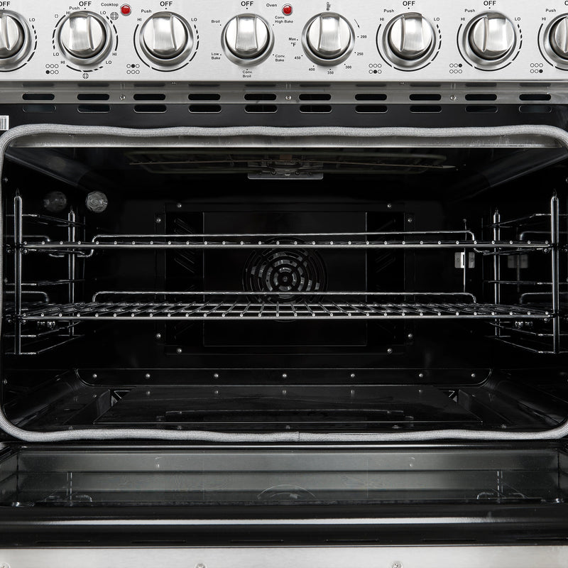 FORNO Paolo 36" 5.44 cu. ft. Freestanding Electric Range with True Convection Oven in Stainless Steel, FFSEL6011-36