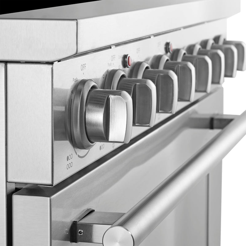 FORNO Paolo 36" 5.44 cu. ft. Freestanding Electric Range with True Convection Oven in Stainless Steel, FFSEL6011-36