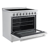 FORNO Paolo 36" 5.44 cu. ft. Freestanding Electric Range with True Convection Oven in Stainless Steel, FFSEL6011-36