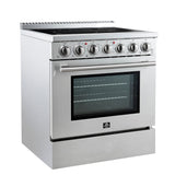 FORNO Paolo 30" 4.38 cu. ft. Freestanding Electric Range in Stainless Steel, FFSEL6011-30