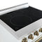 FORNO Paolo 30" 4.38 cu. ft. Freestanding Electric Range in White with Antique Brass Handles, FFSEL6011-30WHT