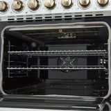 FORNO Paolo 30" 4.38 cu. ft. Freestanding Electric Range in White with Antique Brass Handles, FFSEL6011-30WHT