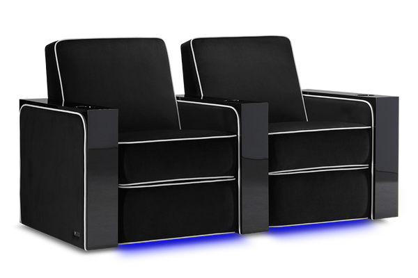 Valencia Naples Elegance Home Theater Seating Row of 2, Raven