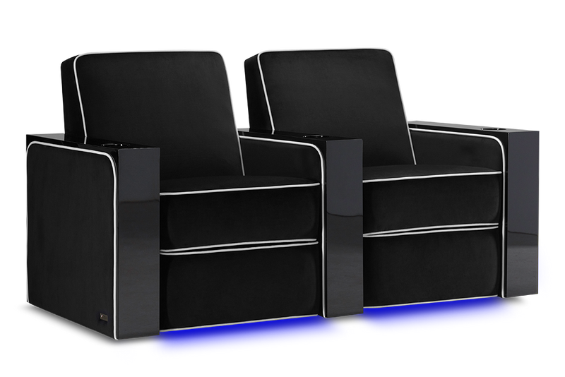 Valencia Naples Elegance Home Theater Seating Row of 2, Raven