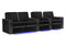 Valencia Naples Elegance Home Theater Seating Row of 4 Loveseat Left, Raven