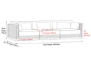 Valencia Elise Fabric Sectional Outdoor Three Seats Sofa, Black